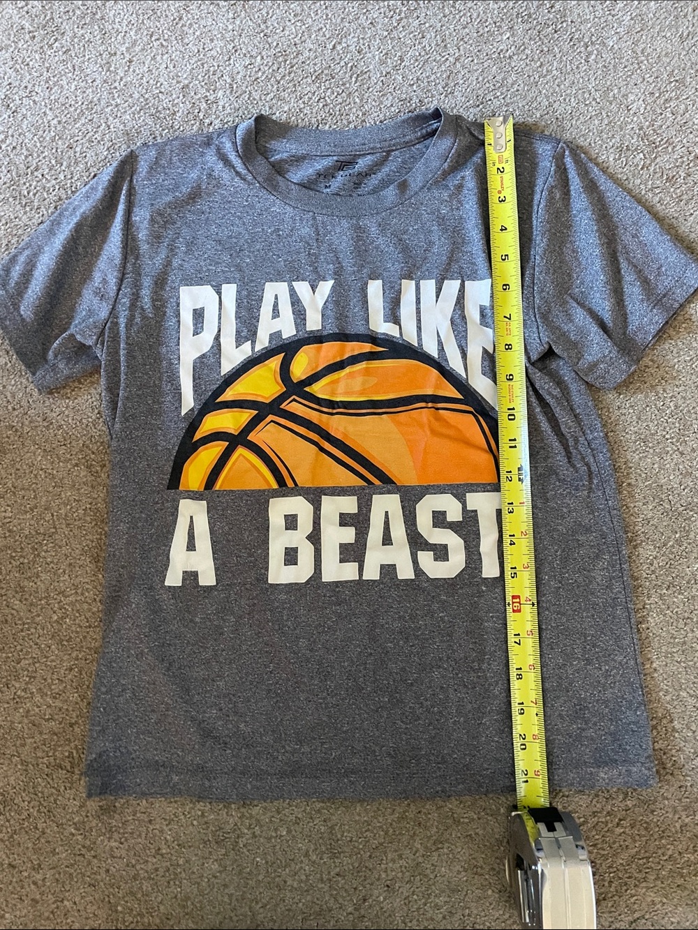 tek gear Gray Tee with Orange Basketball and White Lettering